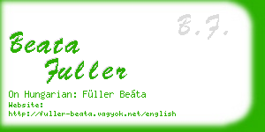 beata fuller business card