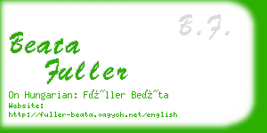 beata fuller business card